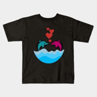 dolphins in love Kids T-Shirt
